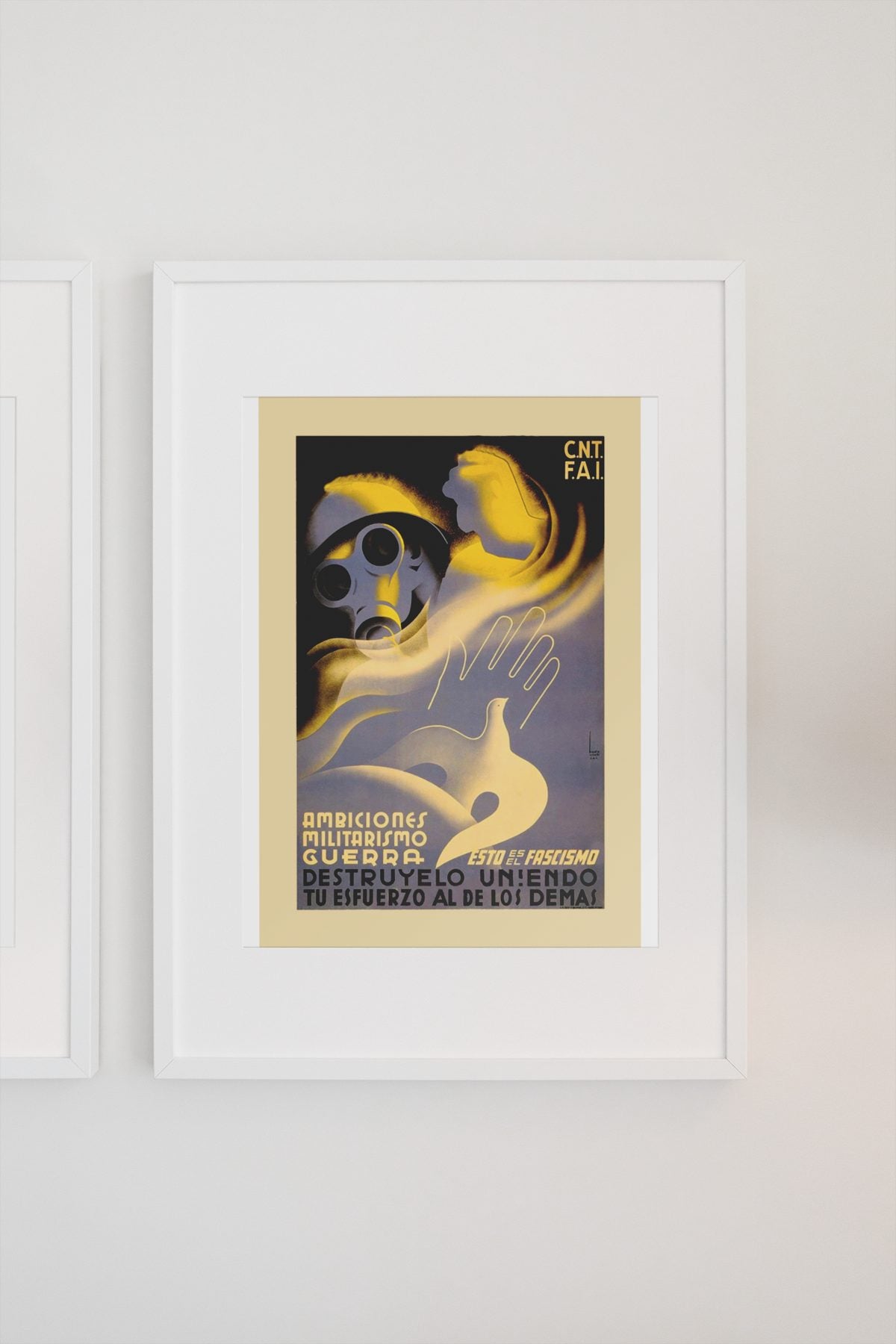 This Is Fascism Destroy It poster on a light wall