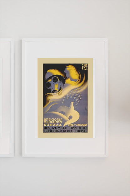 This Is Fascism Destroy It poster on a light wall