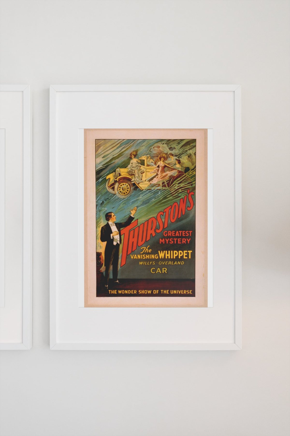 Thurston Vanishing Whippet Car poster on a light wall