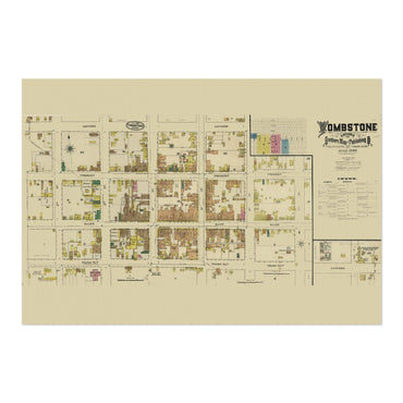 Tombstone 1880s Street Map vintage print