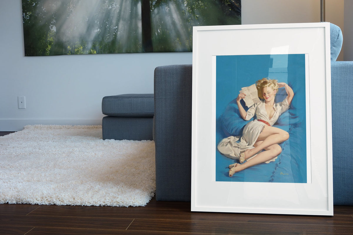 Too Good to Be True by Gil Elvgren, pin-up poster — living room wall