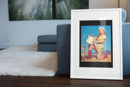 Tops in Service by Gil Elvgren, pin-up poster — living room wall
