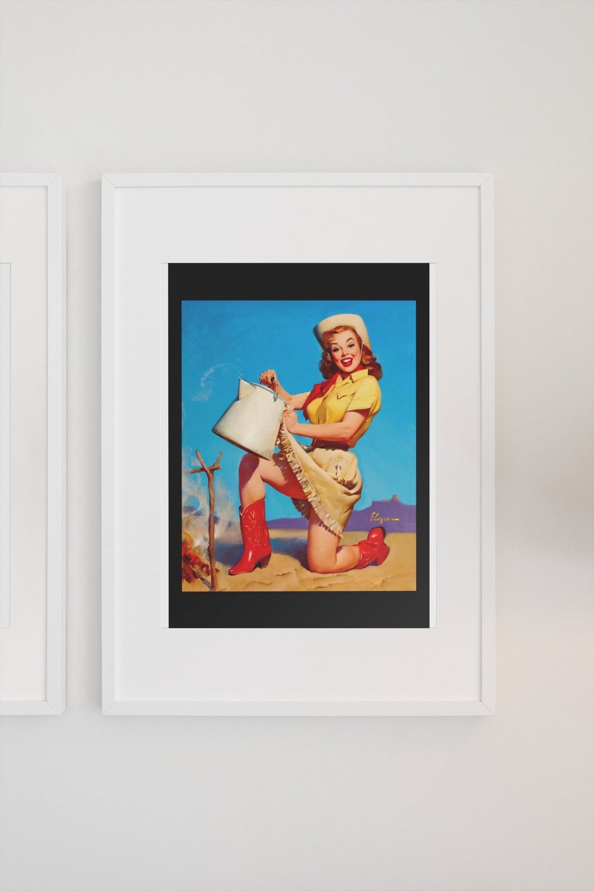 Tops in Service by Gil Elvgren, pin-up poster — gallery wall
