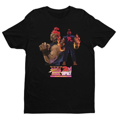 Street Fighter III 2nd Impact Giant Attack | Akuma Gouki Key Art Premium Unisex T-shirt