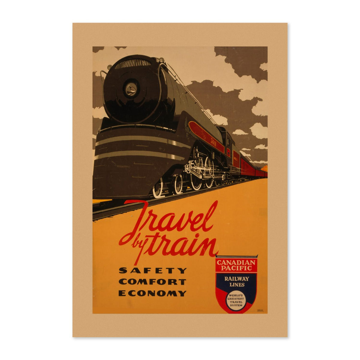 Travel by Train Canadian Pacific poster print