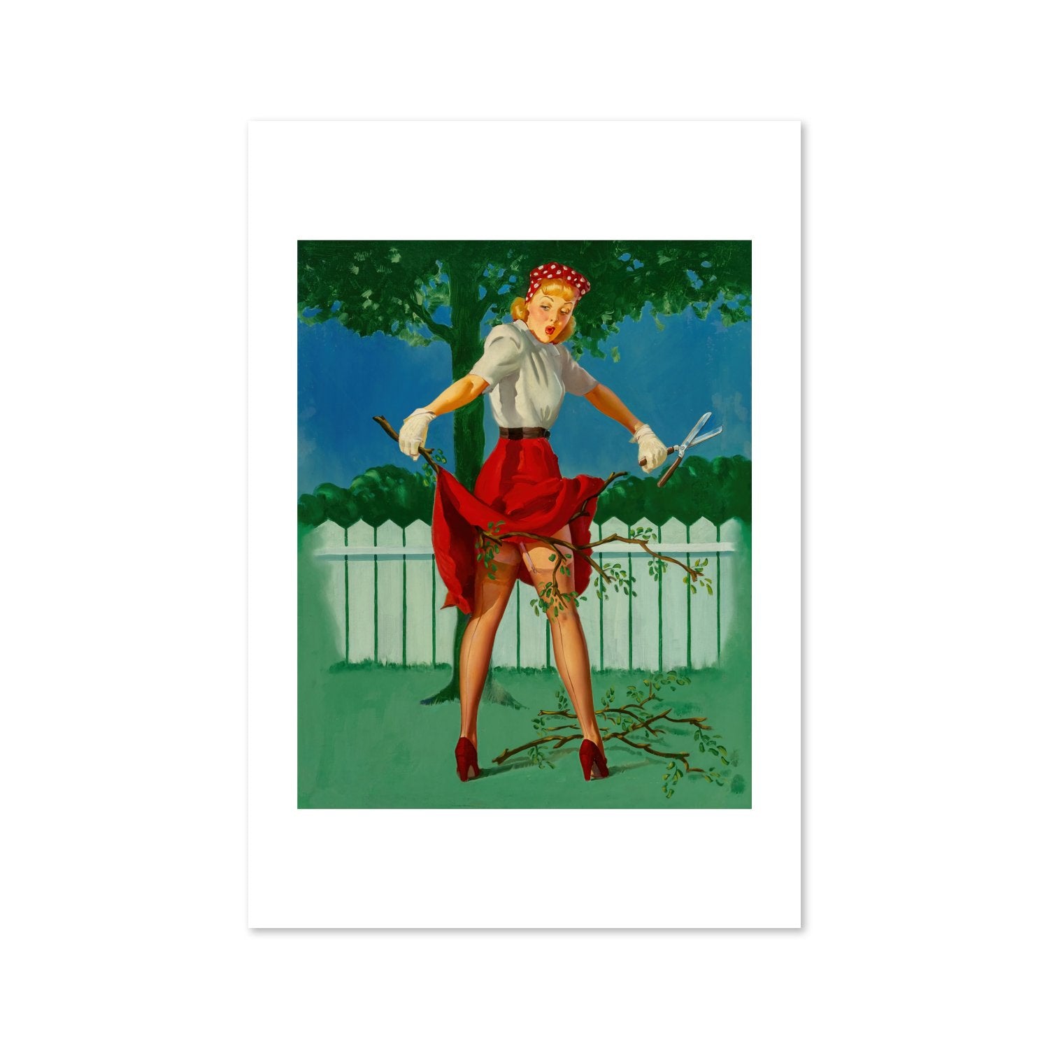 Trim Limbs by Gil Elvgren, pin-up poster — framed print