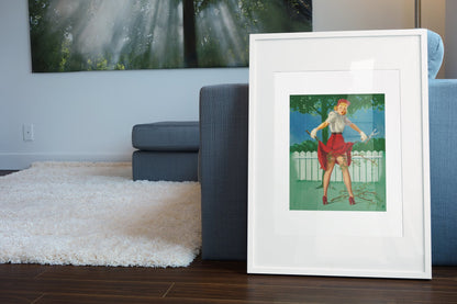 Trim Limbs by Gil Elvgren, pin-up poster — living room wall