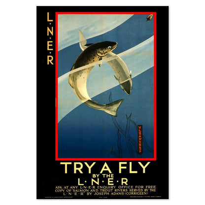 Try a Fly LNER Trout Fishing poster print