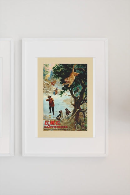 UMC Cartridges Bear Hunt poster on a light wall