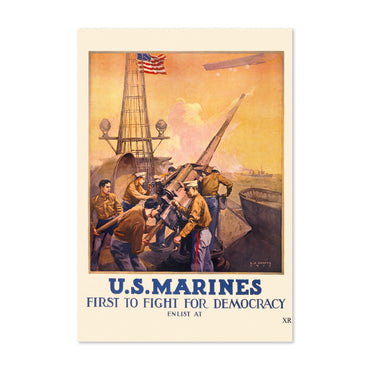 US Marines First to Fight for Democracy poster print