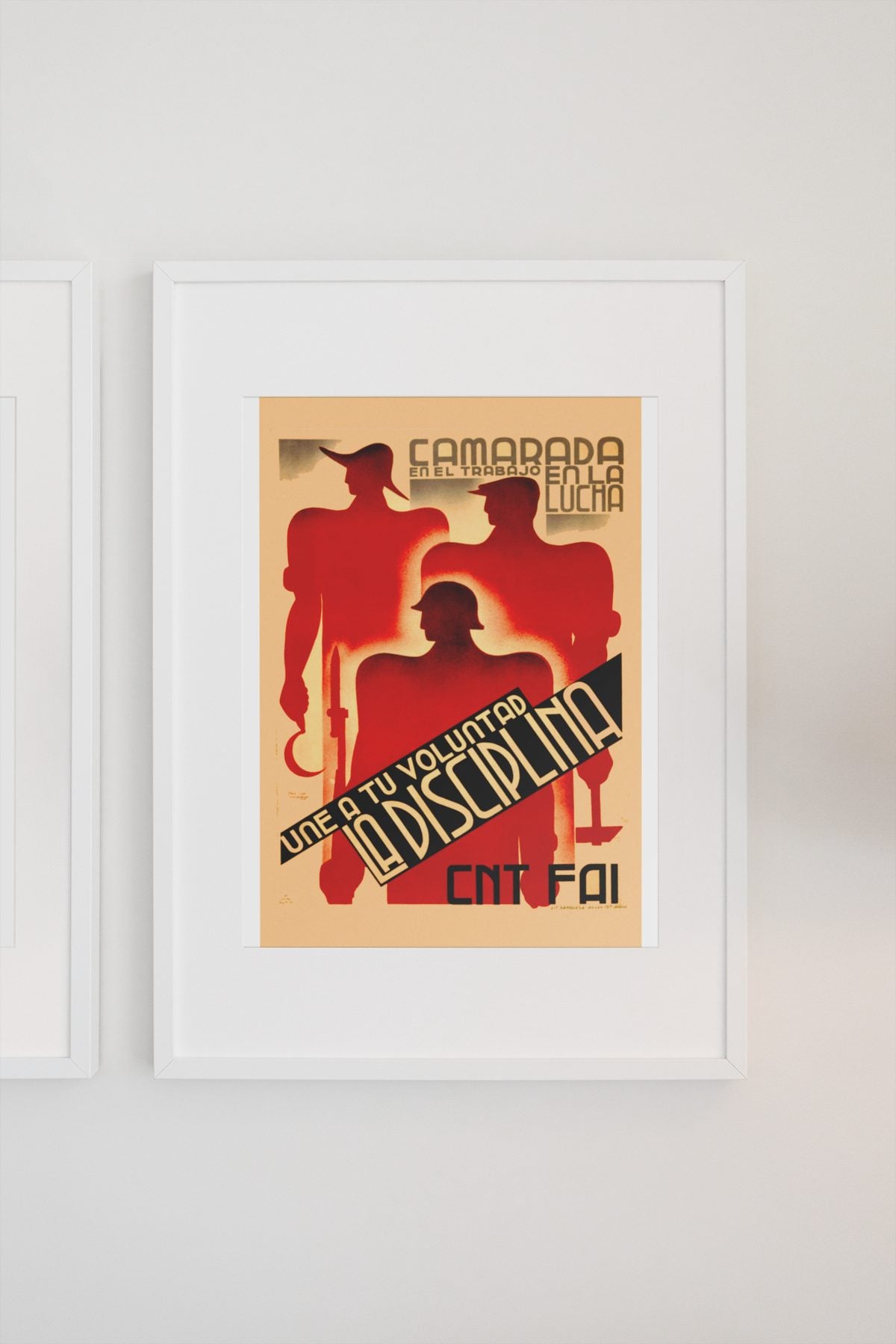 Unite Your Will With Discipline poster on a light wall