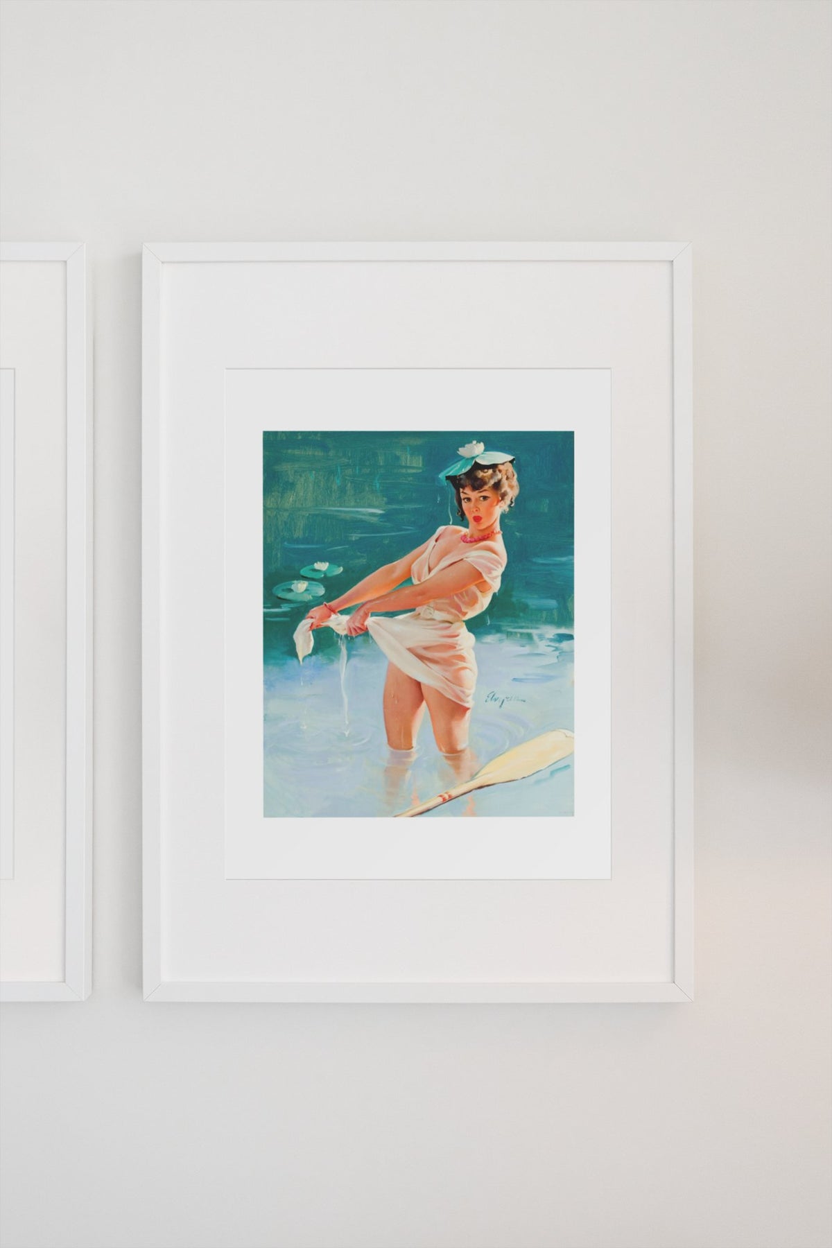 Upsetting Upset by Gil Elvgren, pin-up poster — gallery wall