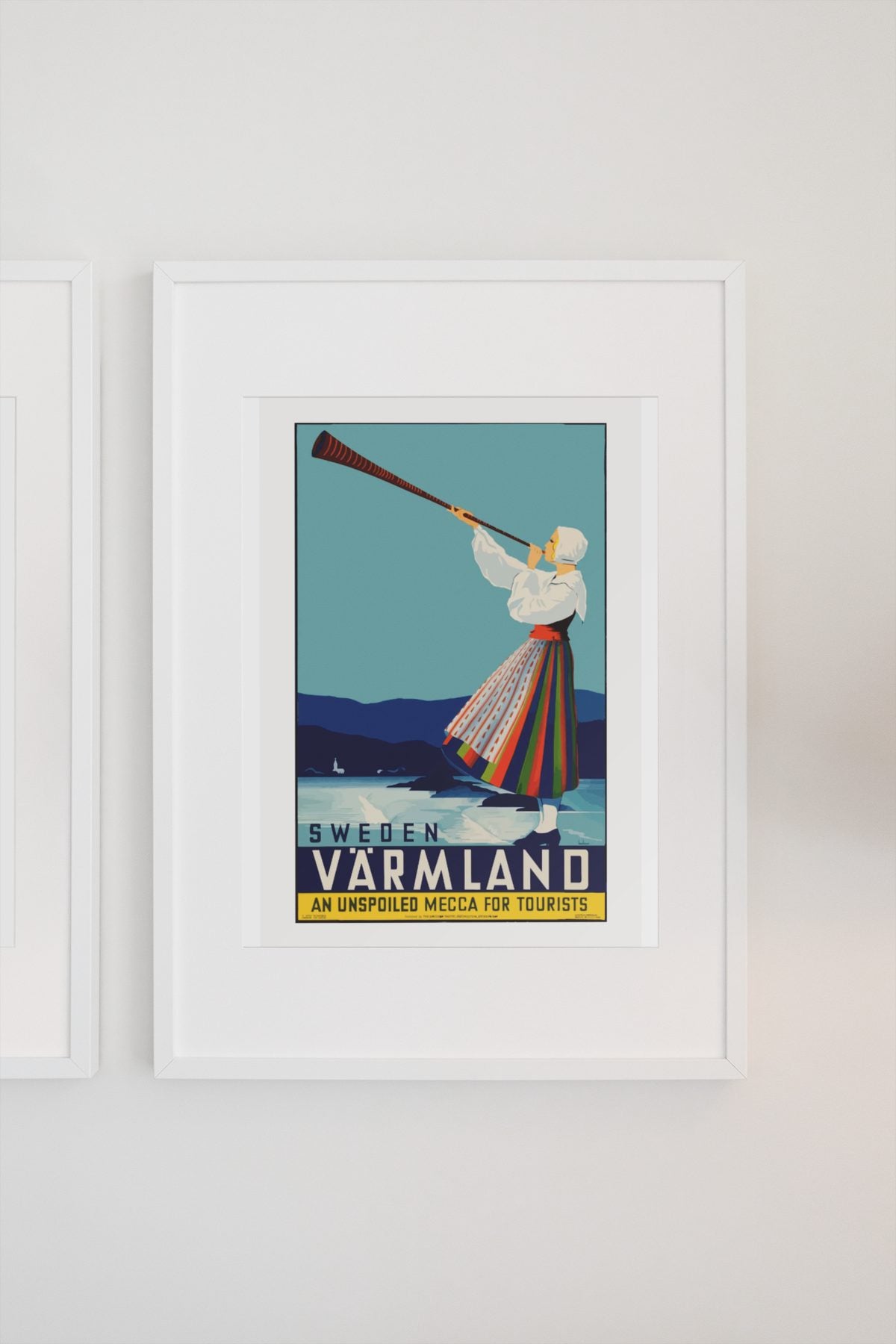 Varmland Sweden poster on a light wall