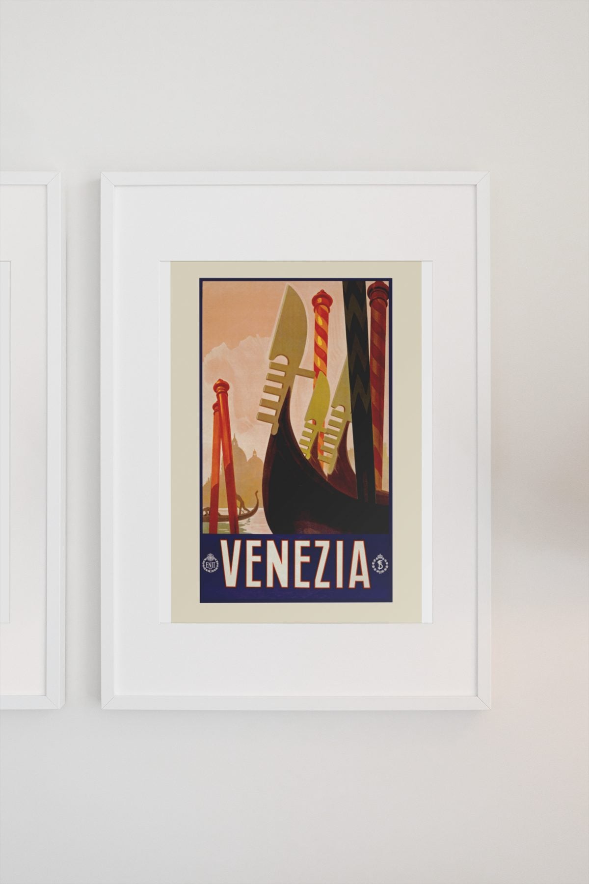 Venezia Gondolas poster on a light wall