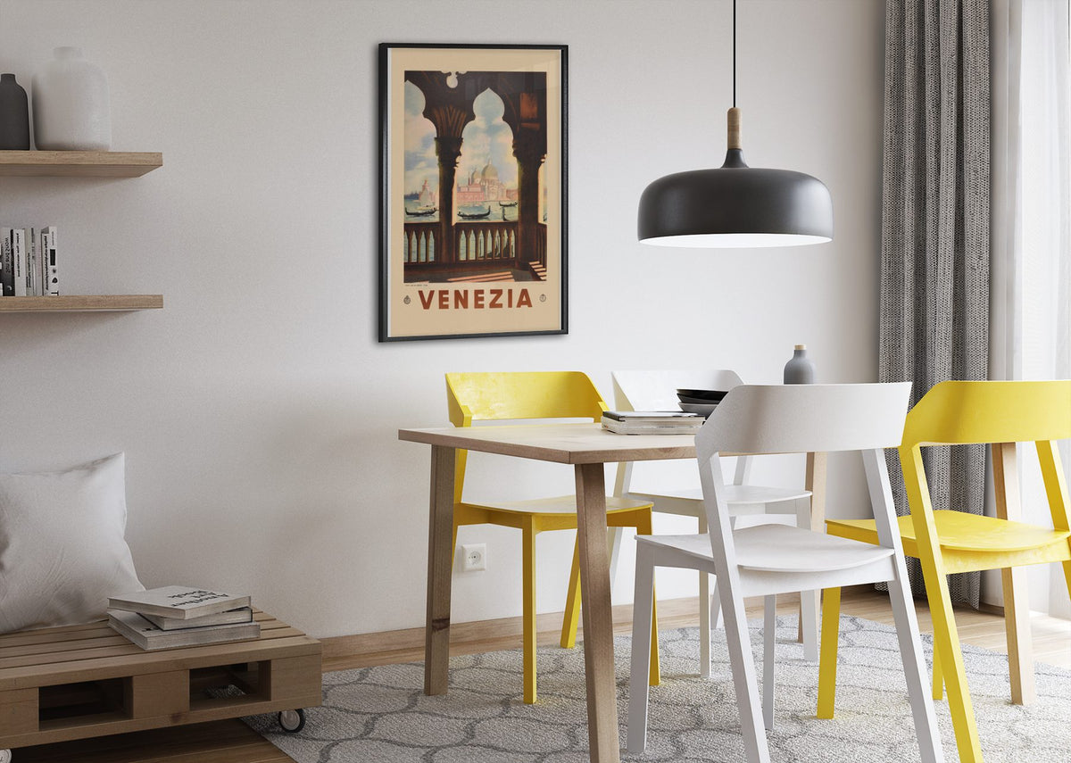 Venezia St Marks Basilica poster framed above a dining table