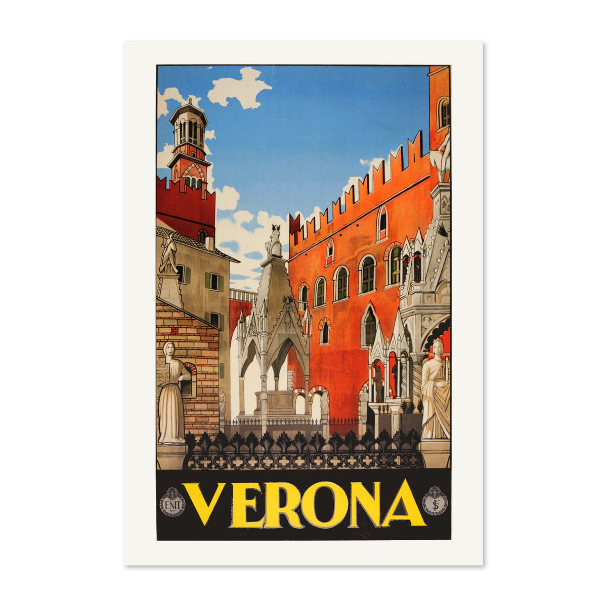 Verona Italy 1938 poster print