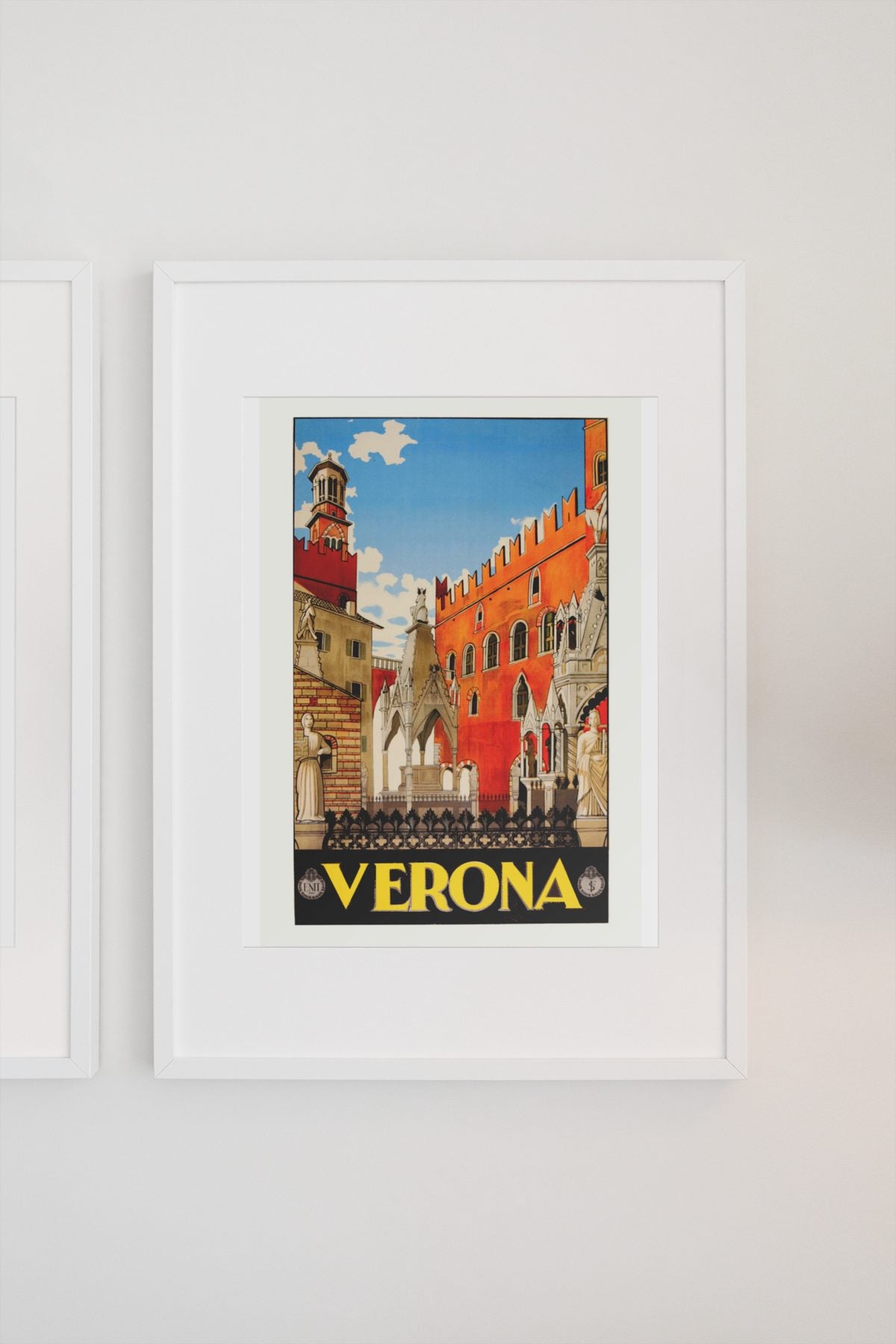 Verona Italy 1938 poster on a light wall