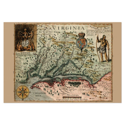 Virginia 1620s Map vintage print