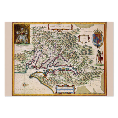 Virginia Colonies 1630s Map vintage print