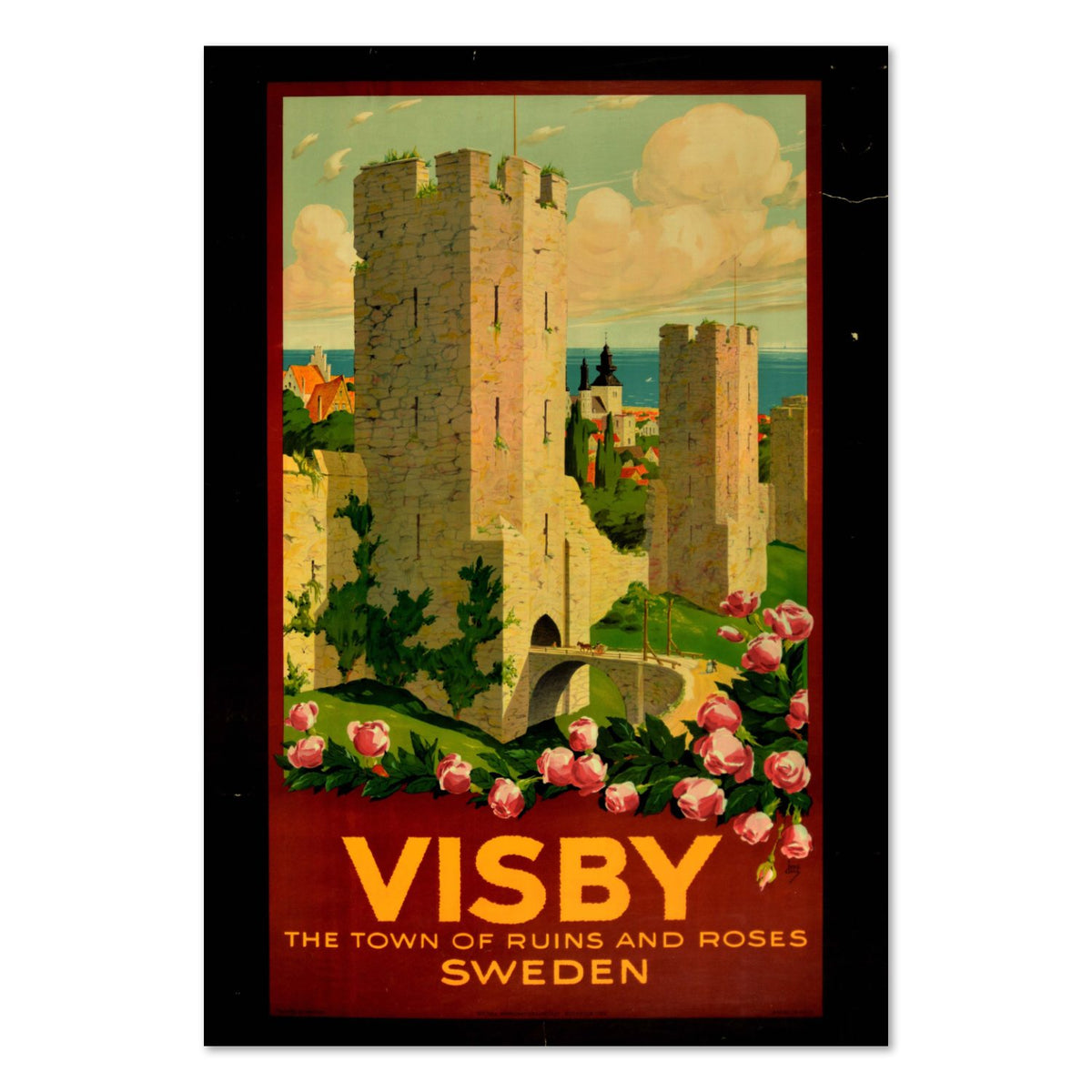 Visby — Town of Ruins and Roses poster print