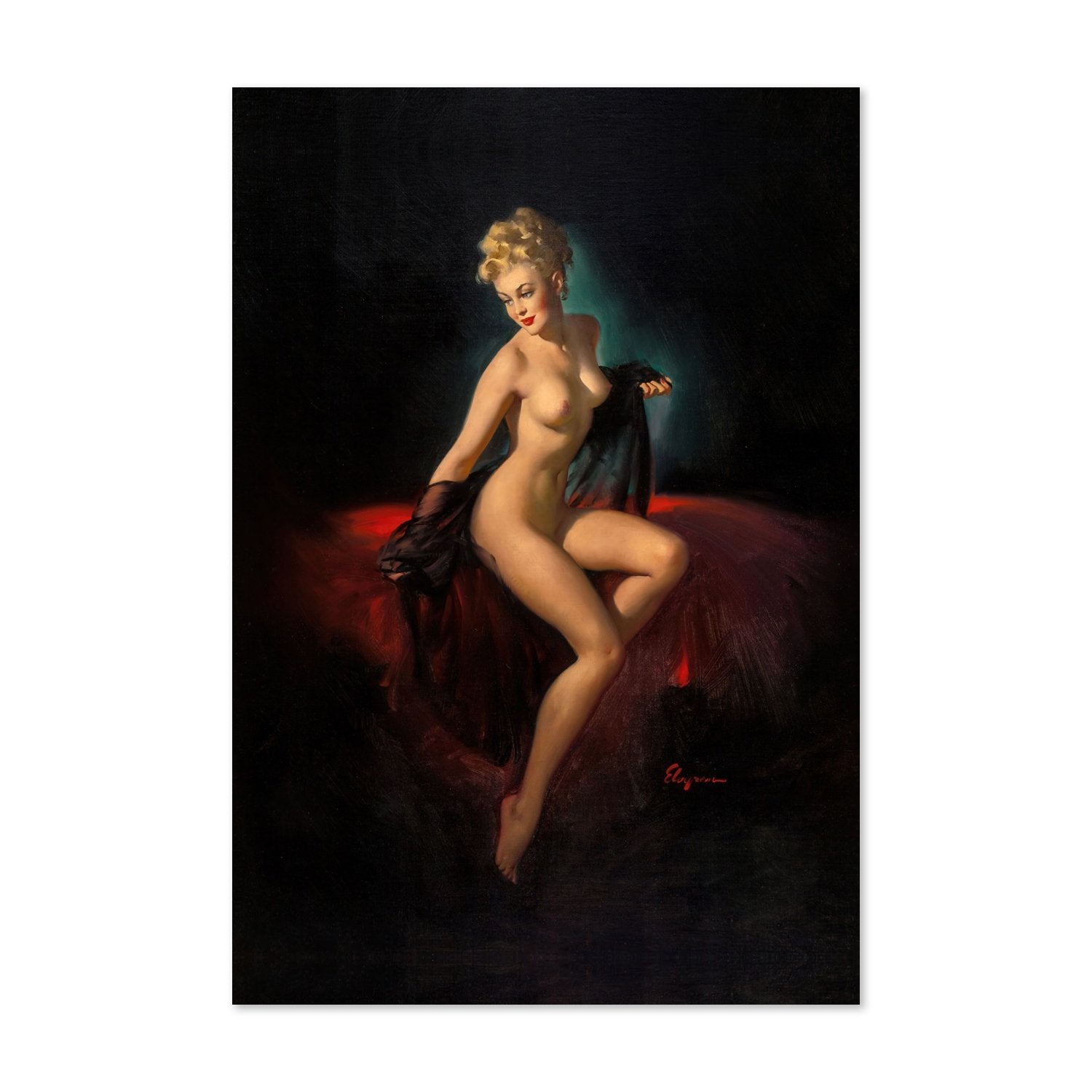 Vision of Beauty by Gil Elvgren, pin-up poster — framed print