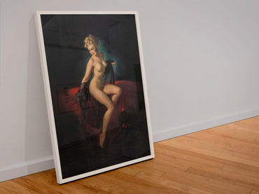 Vision of Beauty by Gil Elvgren, pin-up poster — leaning frame