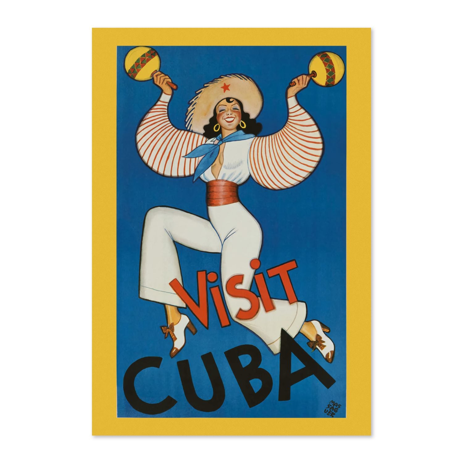 Visit Cuba Rumba Dancer poster print