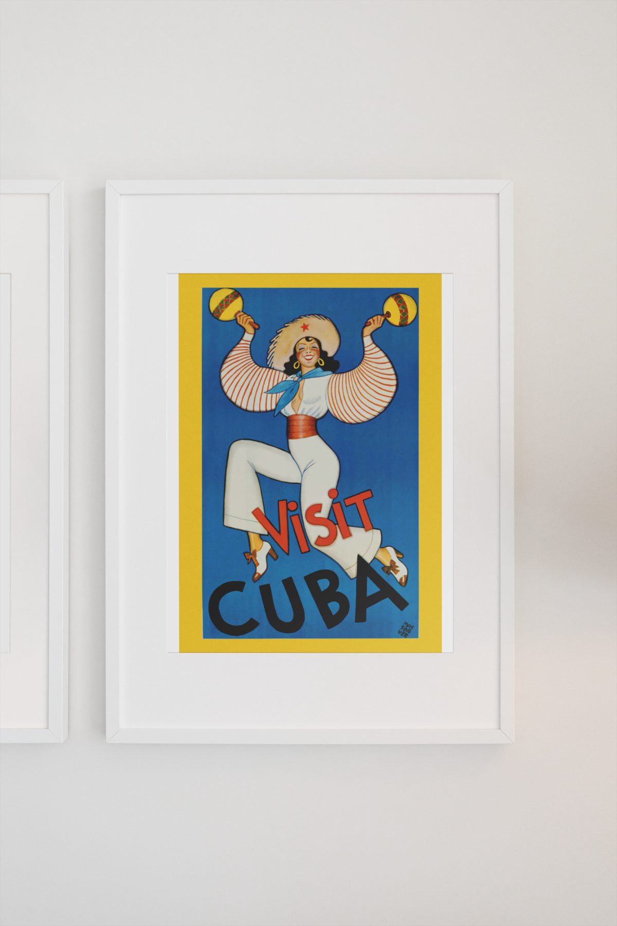 Visit Cuba Rumba Dancer poster on a light wall