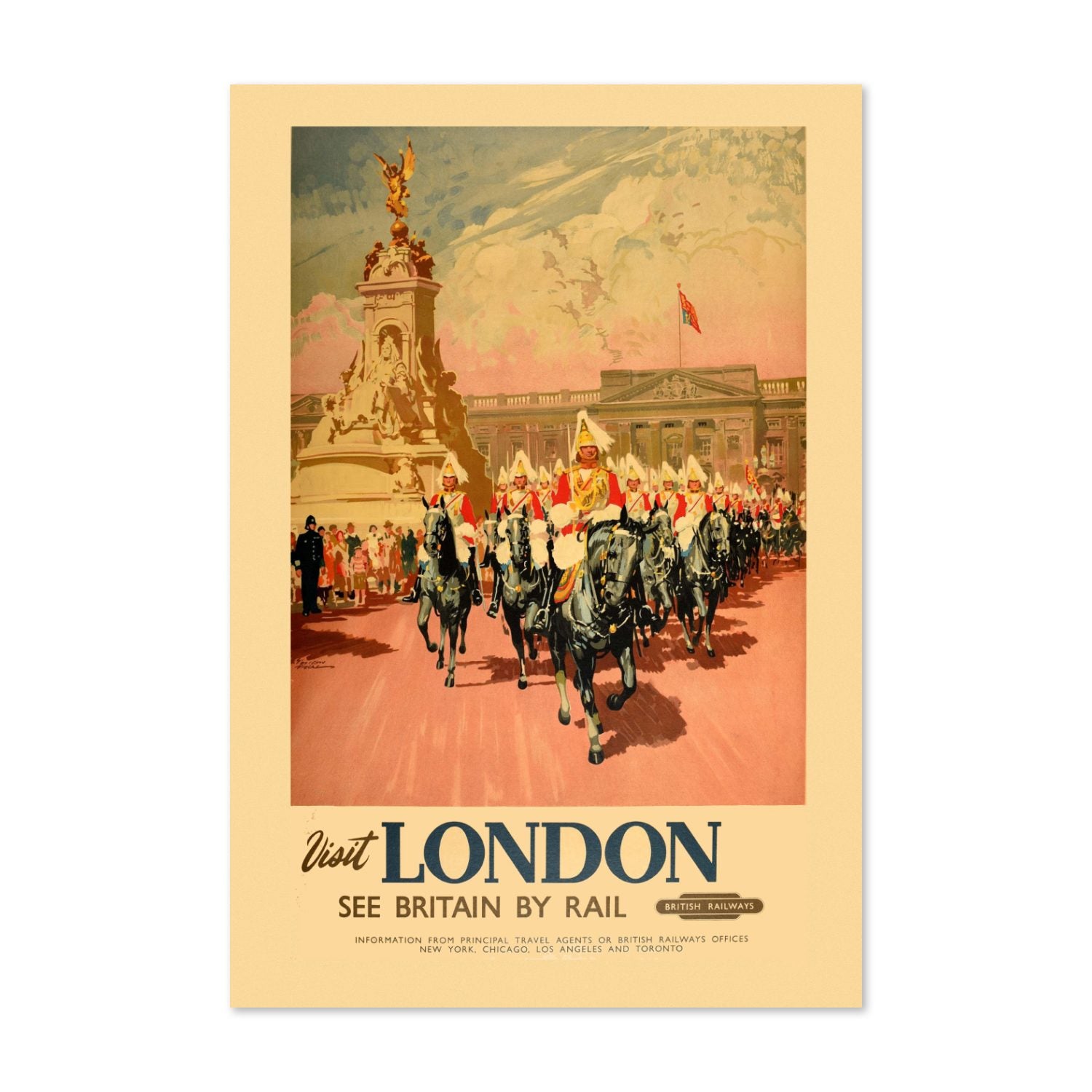 Visit London Coronation 1953 poster print