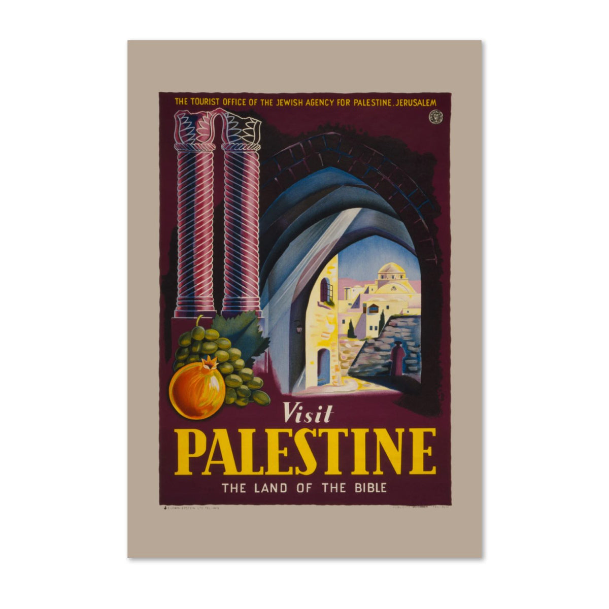 Visit Palestine Land of the Bible poster print