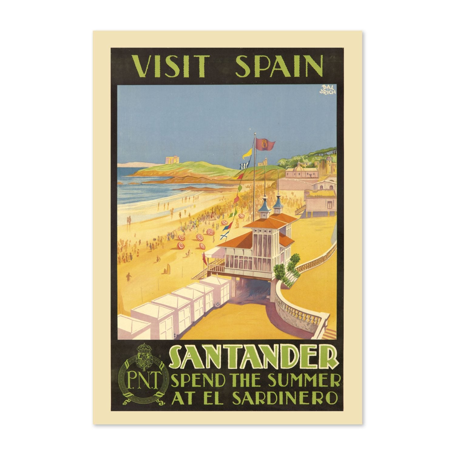 Visit Spain Santander poster print