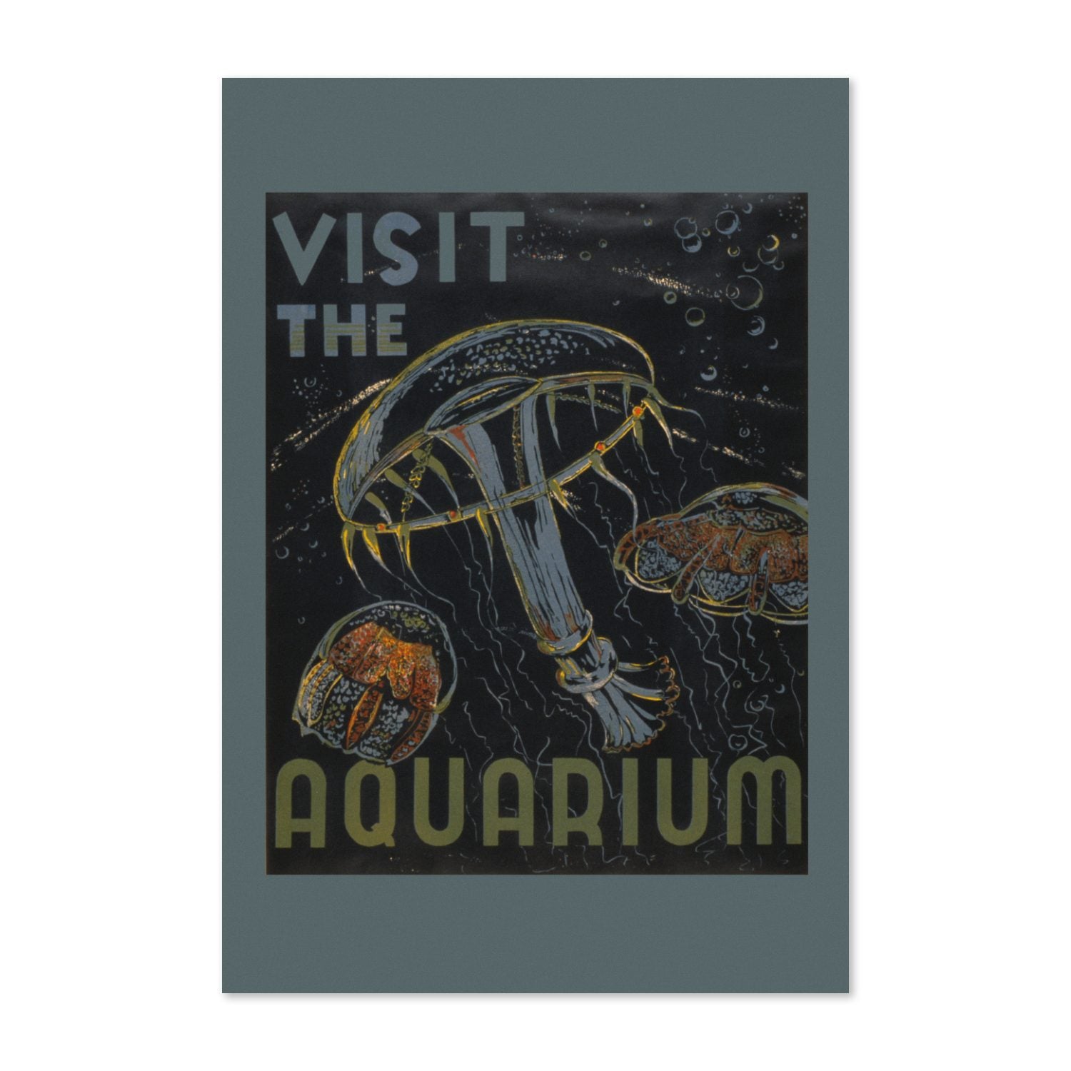 Visit the Aquarium Jellyfish poster print