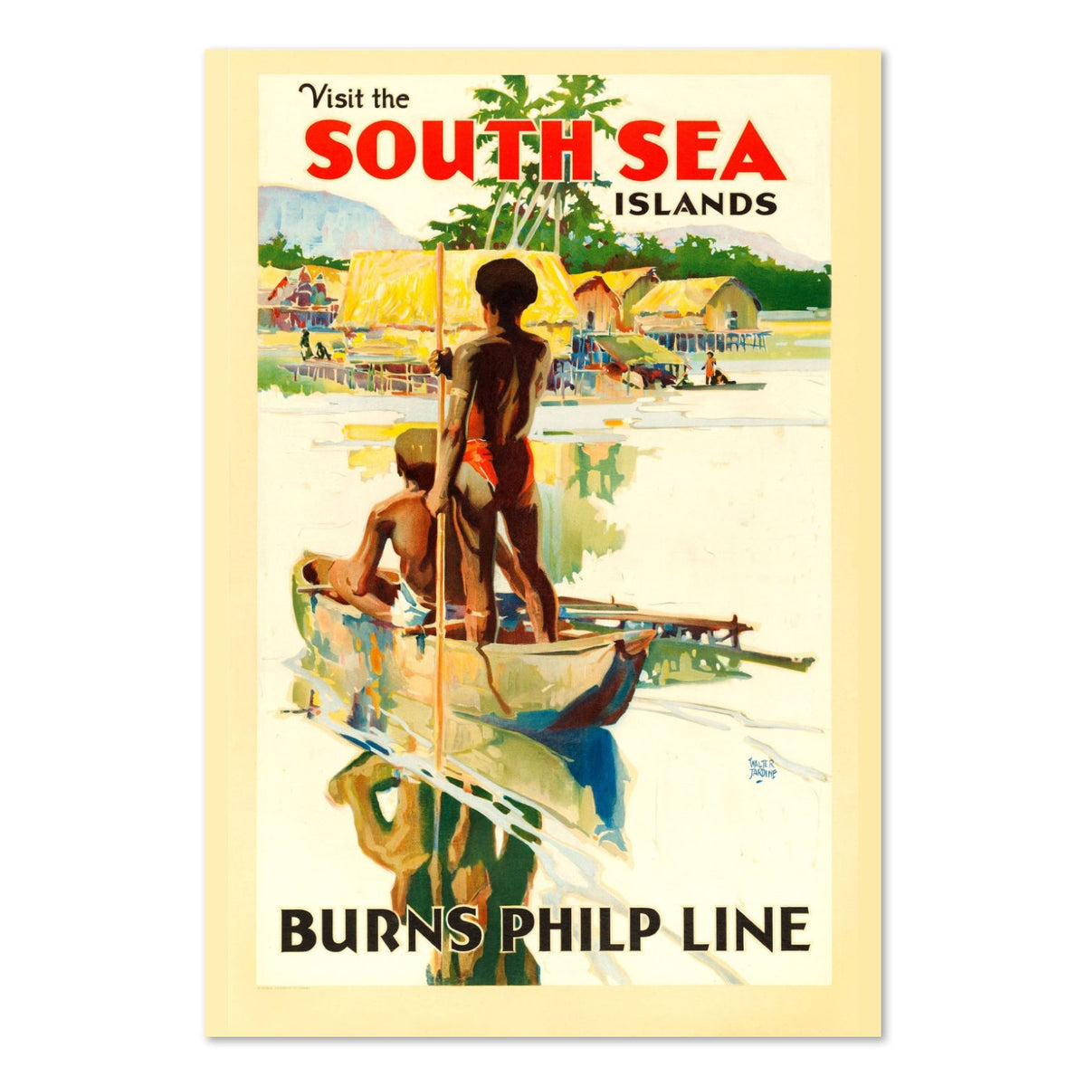 Visit South Sea Islands Burns Philp poster print