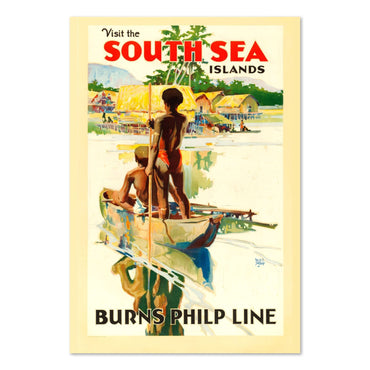Visit South Sea Islands Burns Philp poster print