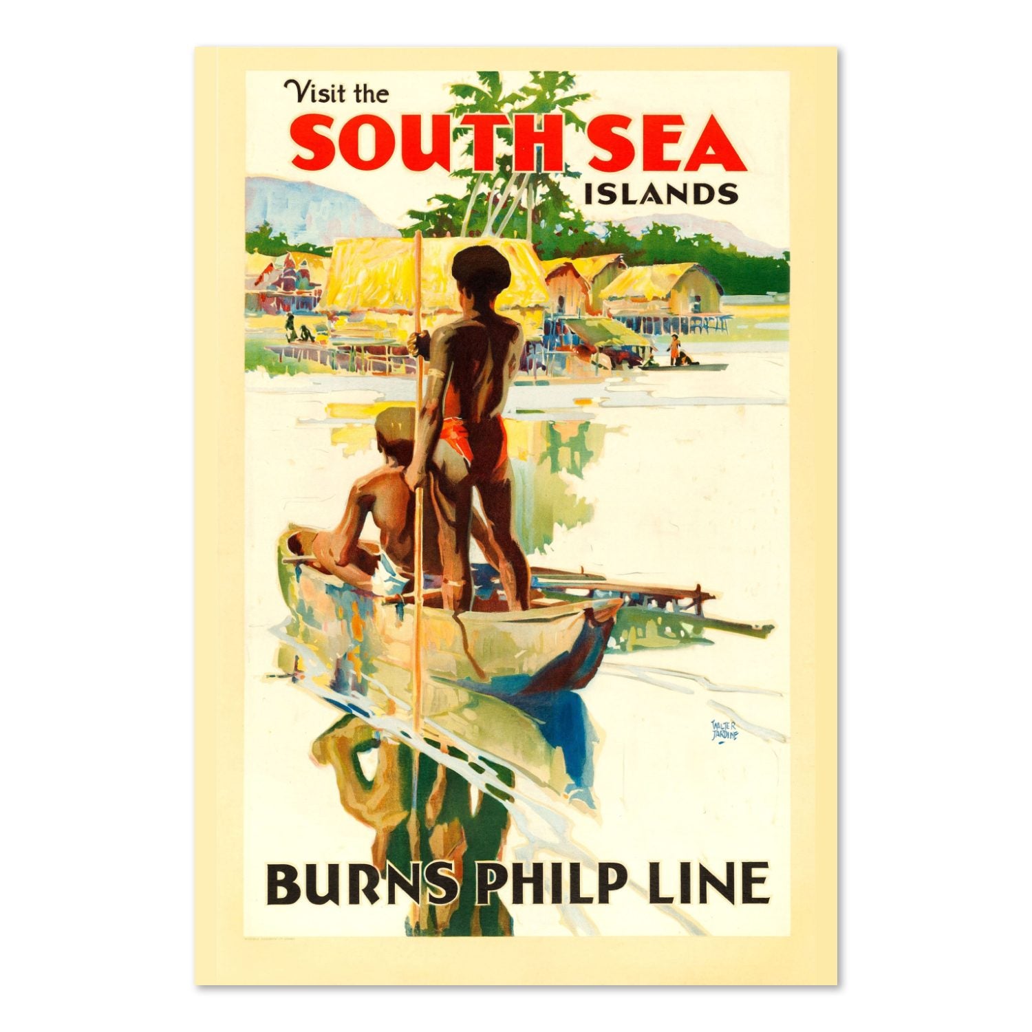 Visit South Sea Islands Burns Philp poster print