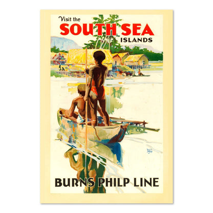 Visit South Sea Islands Burns Philp poster print