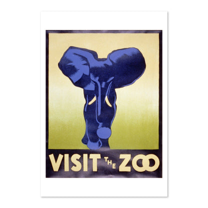 Visit the Zoo Elephant poster print