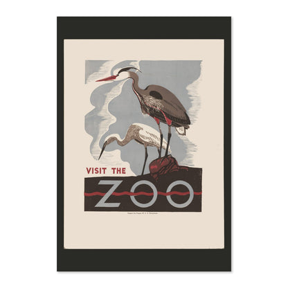 Visit the Zoo Herons poster print