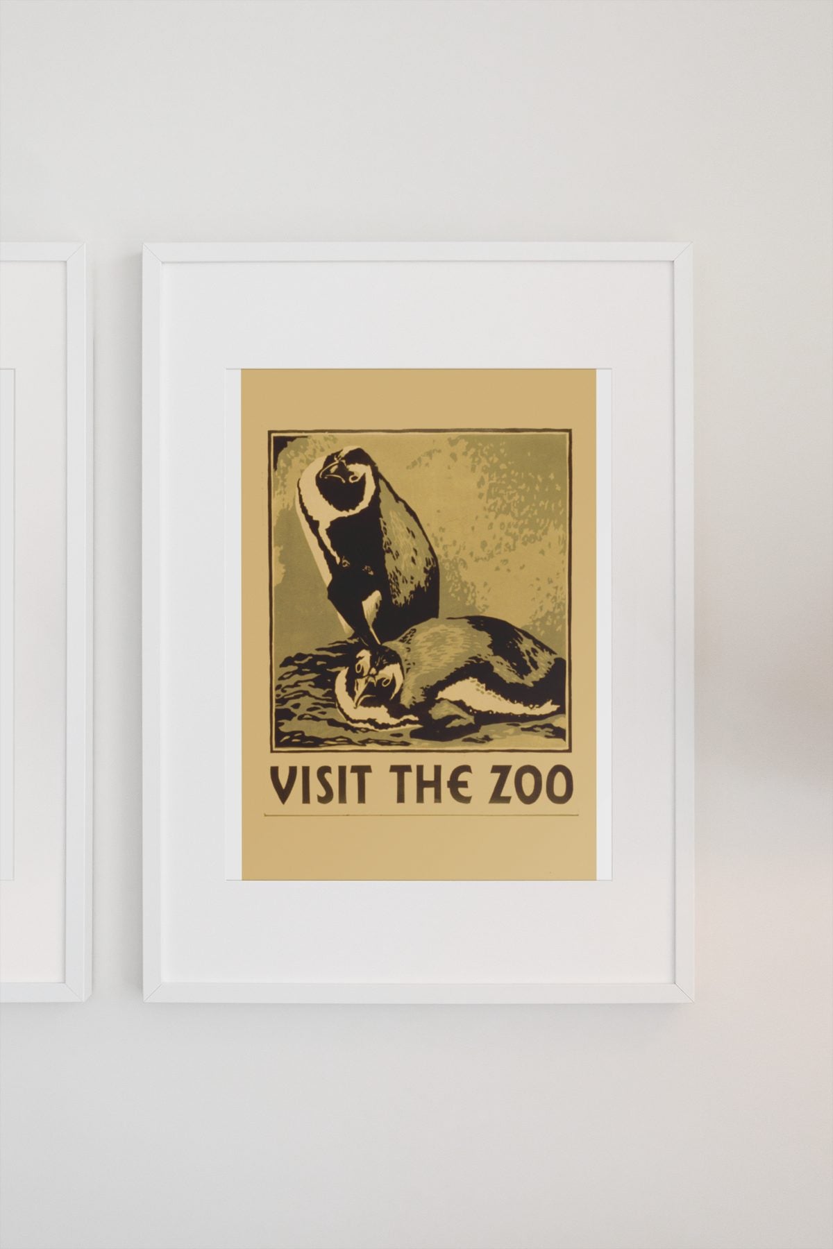 Visit the Zoo Penguin poster on a light wall
