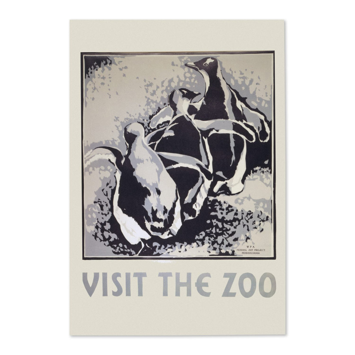 Visit the Zoo Penguins poster print