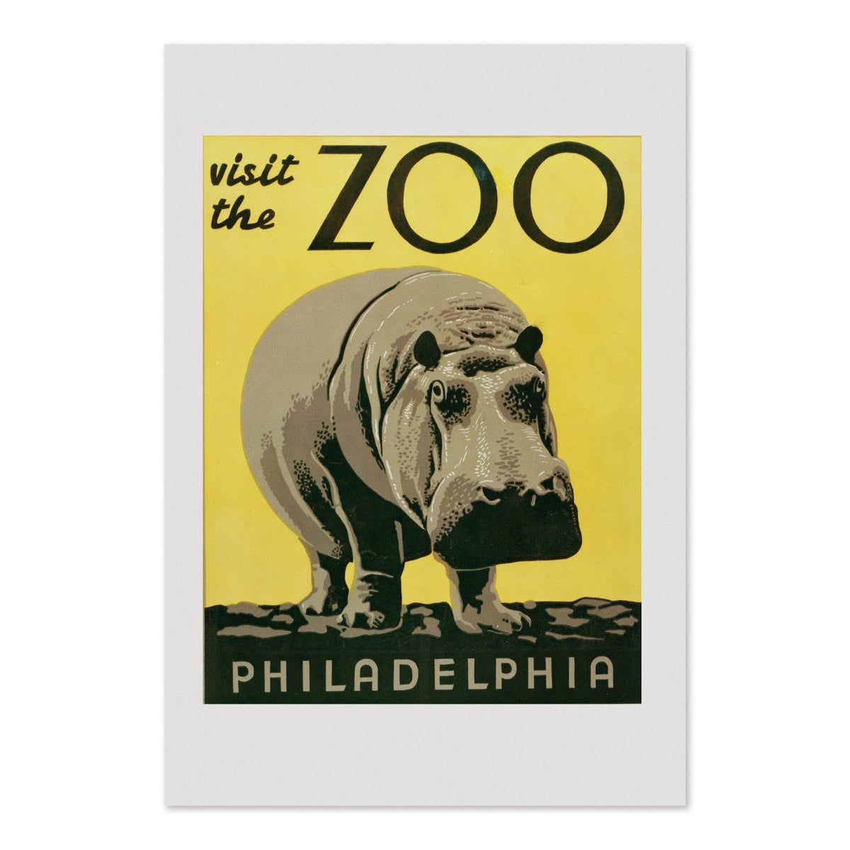 Visit the Zoo Philadelphia Hippo poster print