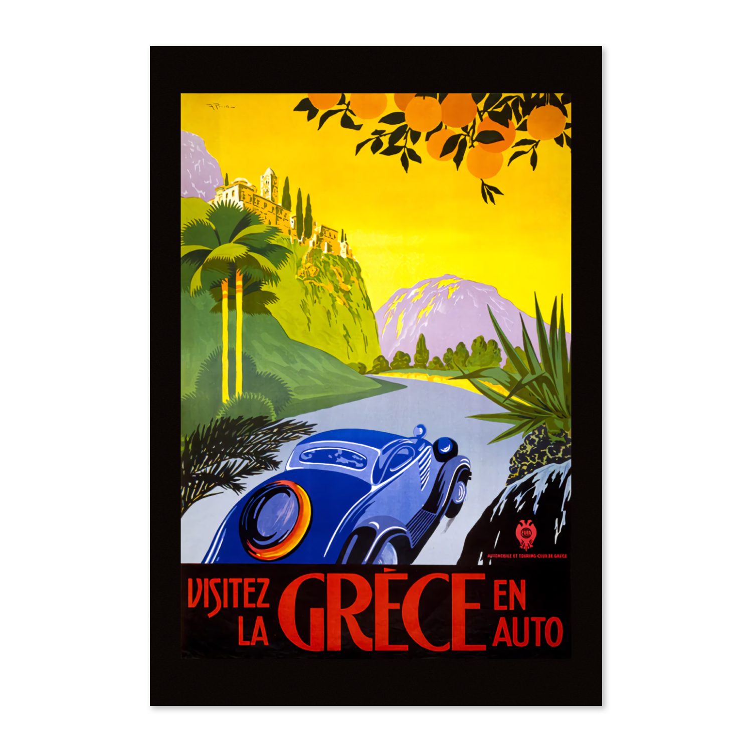 Visitez la Grece en Auto poster print