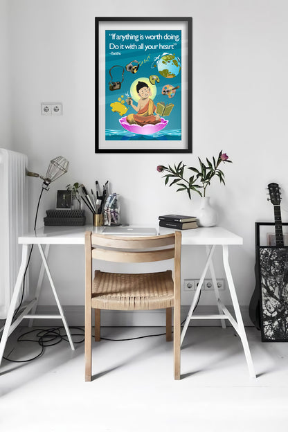 Buddha Meditation Motivational Poster | Inspirational Art