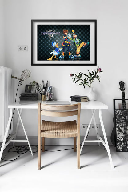 Kingdom Hearts II Poster — Donald Duck, Sora and Goofy Print | JRPG Gaming Wall Art