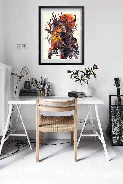 The Witcher 3 Poster — Geralt Key Art 01 Print | RPG Gaming Wall Art