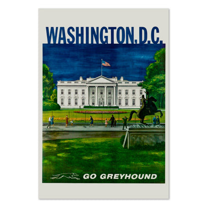 Washington DC Go Greyhound poster print