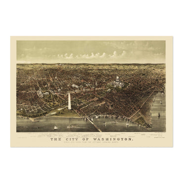 Washington DC 1880 Panoramic Map poster print