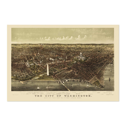 Washington DC 1880 Panoramic Map poster print