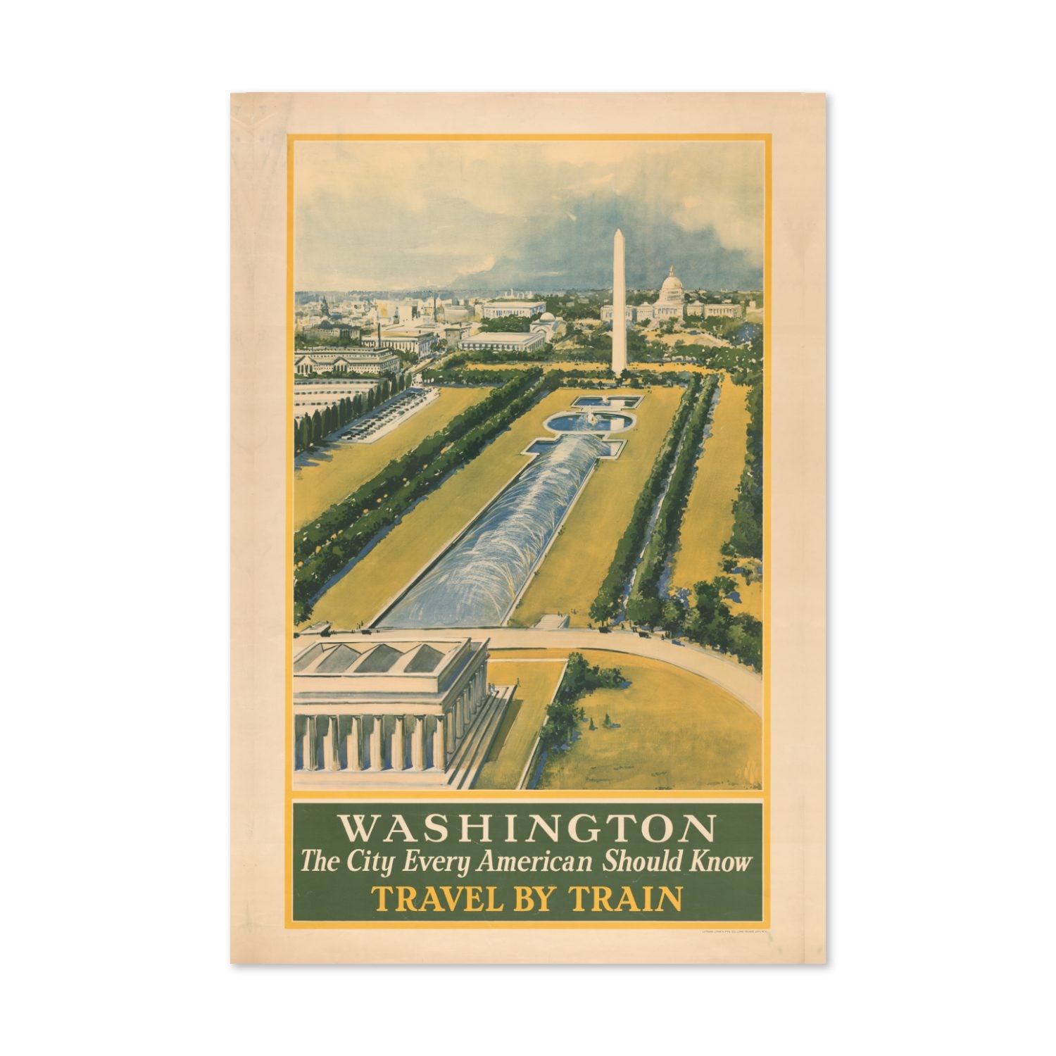 Washington Travel by Train poster print