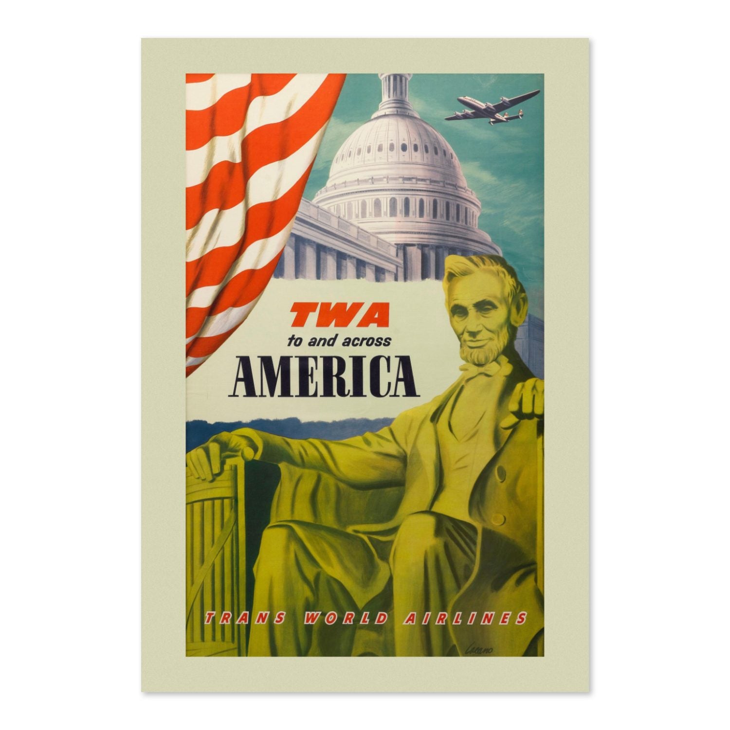 Washington TWA Across America poster print